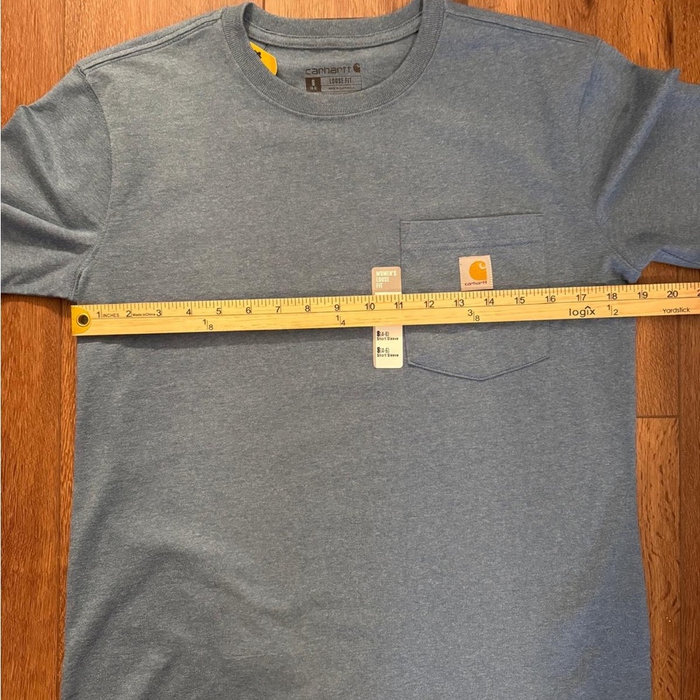 NWT Carhartt Women's Loose Fit Heavyweight Pocket T-Shirt S Thundercloud Blue - Picture 6 of 6